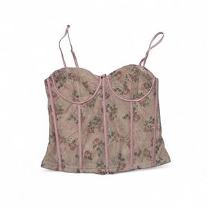 Pink floral corset‎